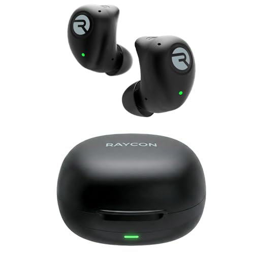 Raycon Fitness Bluetooth True Wireless Earbuds with Built in Mic 54 Hours of Battery IPX 7 Waterproof and Charging Case with Talk, Text, and Play Bluetooth 5.2 Portable Sport