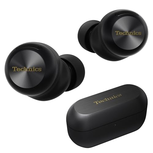 Technics Reference Class Hi-Fi Wireless Earbuds, Dolby Atmos with Head Tracking, Adaptive Noise Cancelling, 3 Device Multipoint, 10-hr Battery, Wireless Charging, Improved Fit - EAH-AZ100-K