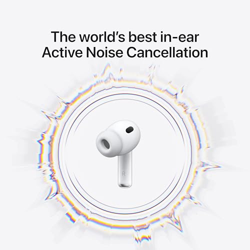 Apple AirPods Pro 3 Wireless Earbuds, Active Noise Cancellation, Live Translation, Heart Rate Sensing, Hearing Aid Feature, Bluetooth Headphones, Spatial Audio, High-Fidelity Sound, USB-C Charging