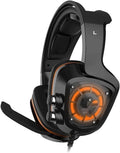 High-end USB Headset, 7.1 Surround Sound PC Gaming Headset with Cable and Noise Cancelling Mic Headphones for Laptops, Computer,with RGB Light