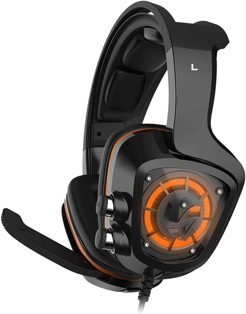High-end USB Headset, 7.1 Surround Sound PC Gaming Headset with Cable and Noise Cancelling Mic Headphones for Laptops, Computer,with RGB Light
