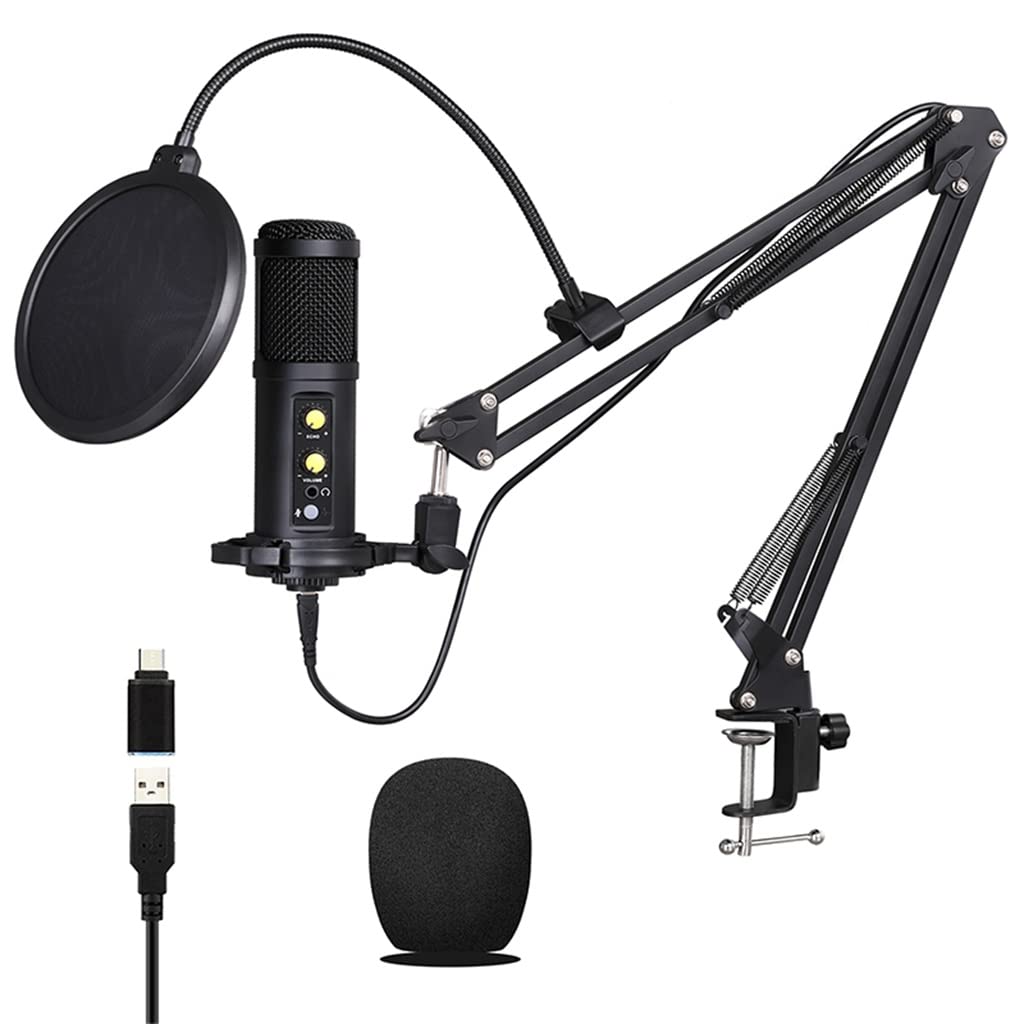 JDXQBLD BM850 USB Microphone for Recording/Streaming/Gaming, Professional Microphone for PC/Laptop, Voice Volume Control