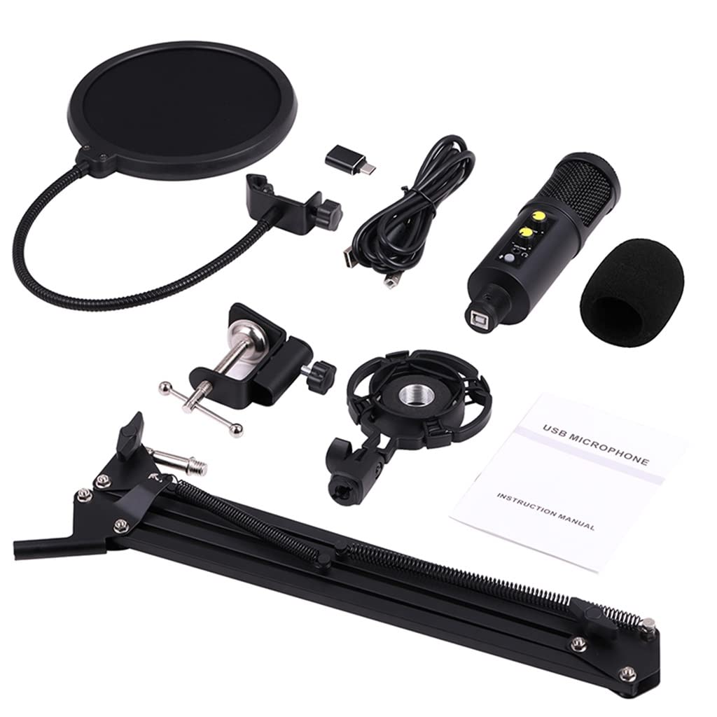 JDXQBLD BM850 USB Microphone for Recording/Streaming/Gaming, Professional Microphone for PC/Laptop, Voice Volume Control