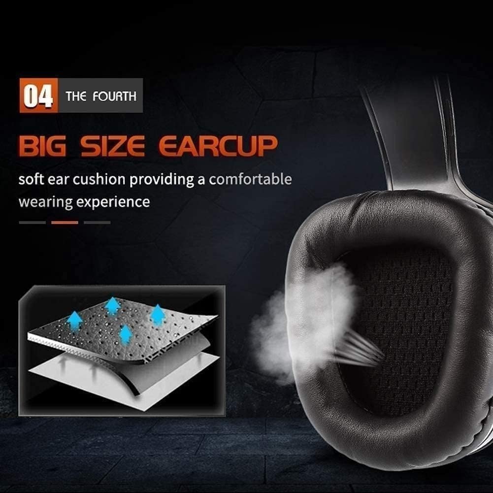 High-end USB Headset, 7.1 Surround Sound PC Gaming Headset with Cable and Noise Cancelling Mic Headphones for Laptops, Computer,with RGB Light