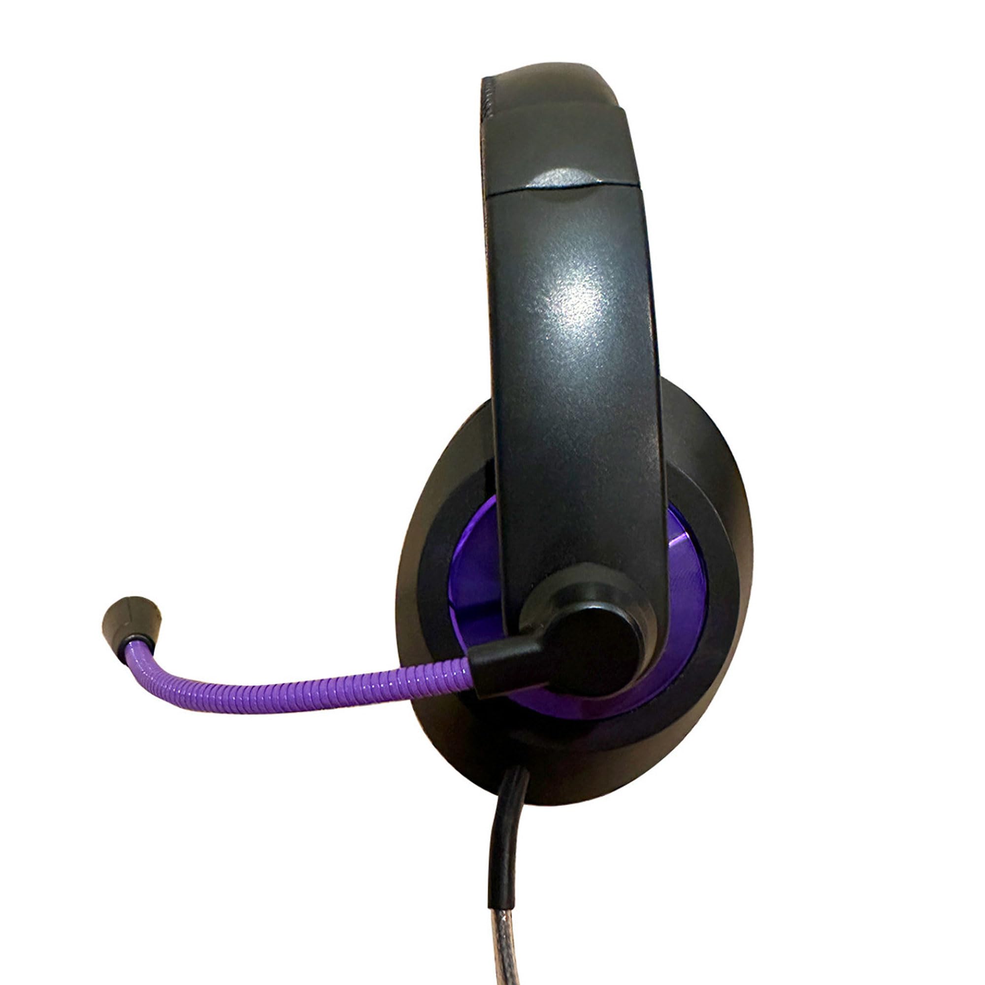 HamiltonBuhl Smart‑Trek Deluxe USB‑C Stereo Headsets 100‑Pack, Noise‑Canceling Gooseneck Mic, In‑Line Volume Control, Leatherette Cushions, Metallic Purple Accents