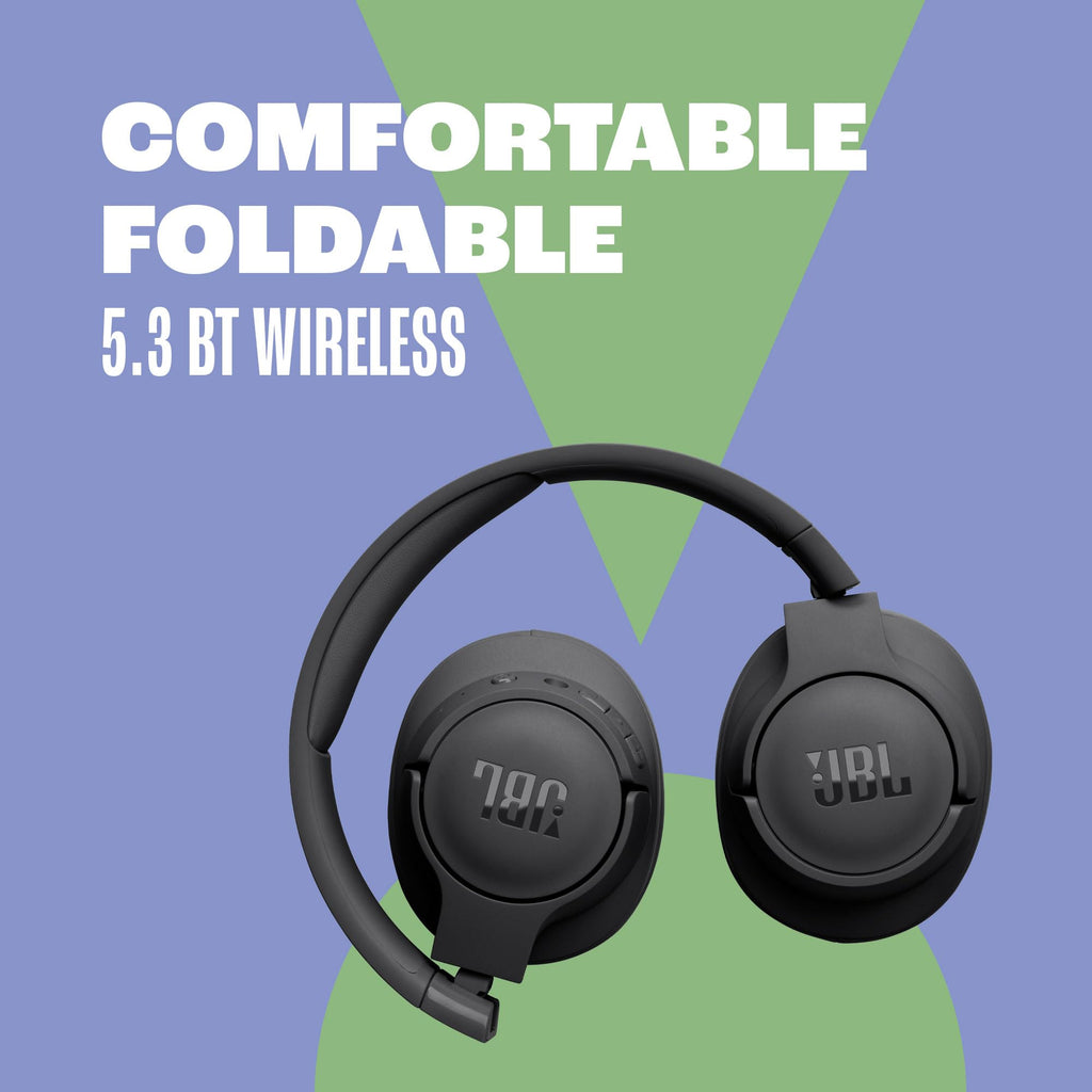 JBL Tune 720BT - Wireless Over-Ear Headphones Pure Bass Sound, Bluetooth 5.3, Up to 76H Battery Life and Speed Charge, Lightweight, Comfortable and Foldable Design