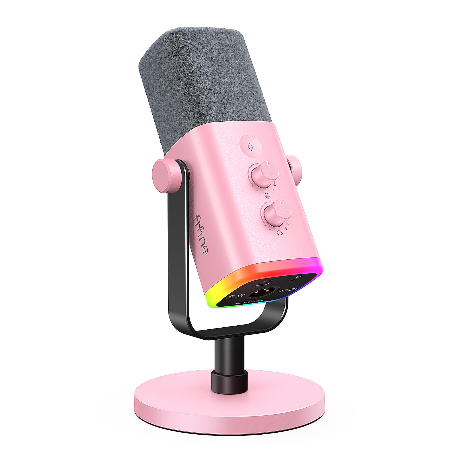 FIFINE AmpliGame AM8 XLR/USB Dynamic Microphone with RGB Lighting