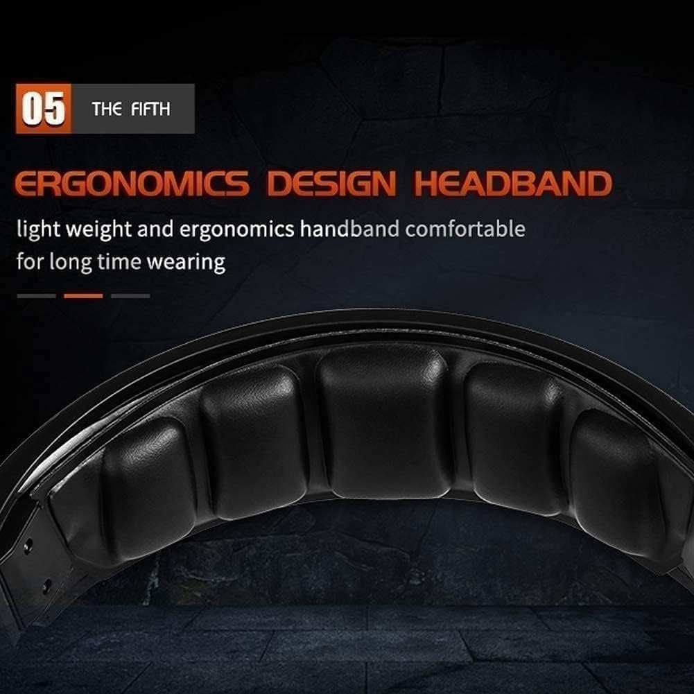 High-end USB Headset, 7.1 Surround Sound PC Gaming Headset with Cable and Noise Cancelling Mic Headphones for Laptops, Computer,with RGB Light