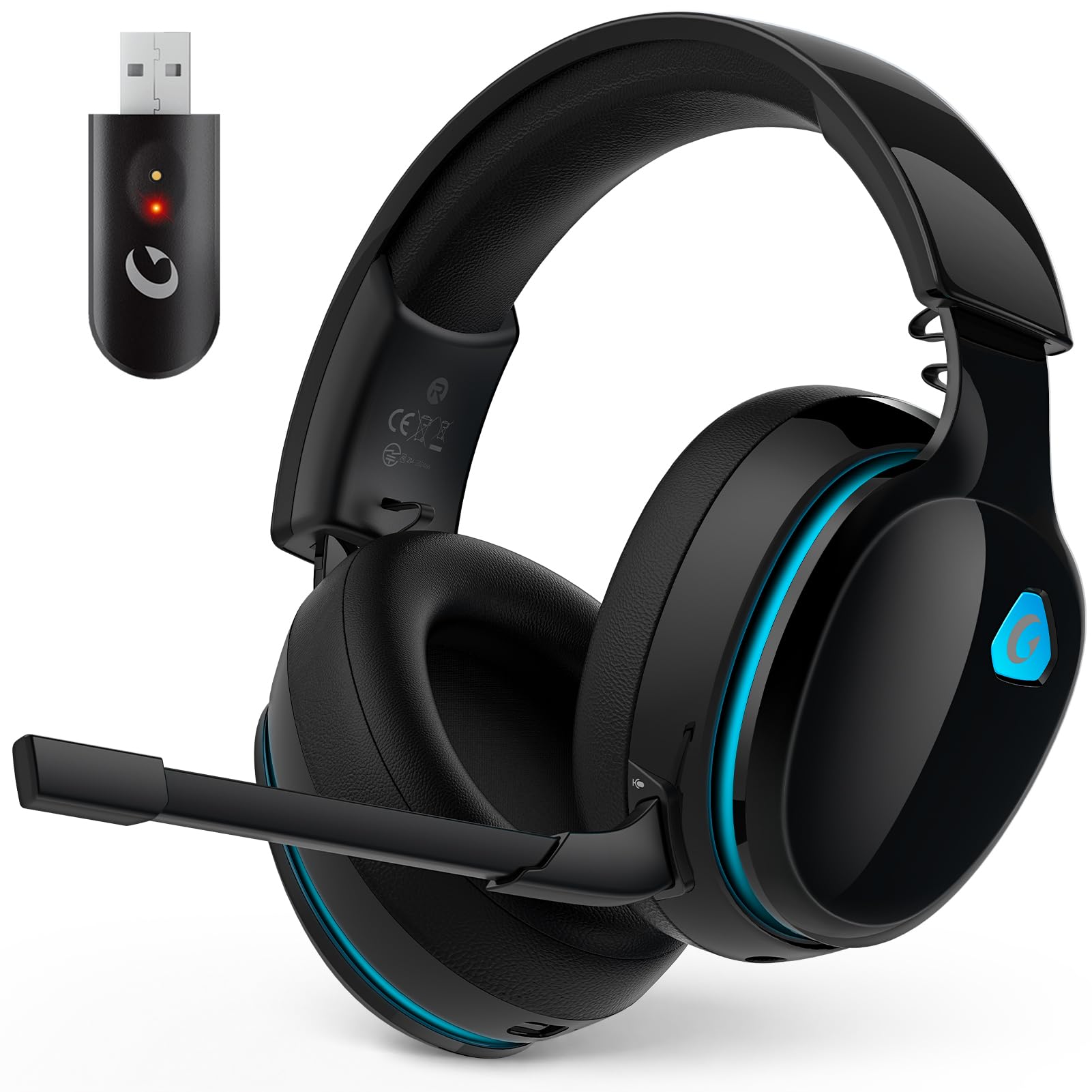 AOC 2.4GHz Wireless Gaming Headset for PS5, PS4 Fortnite & Call of Duty/FPS Gamers, PC, Switch