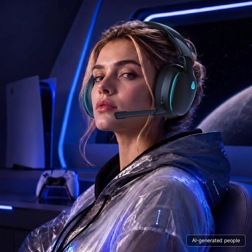 AOC 2.4GHz Wireless Gaming Headset for PS5, PS4 Fortnite & Call of Duty/FPS Gamers, PC, Switch