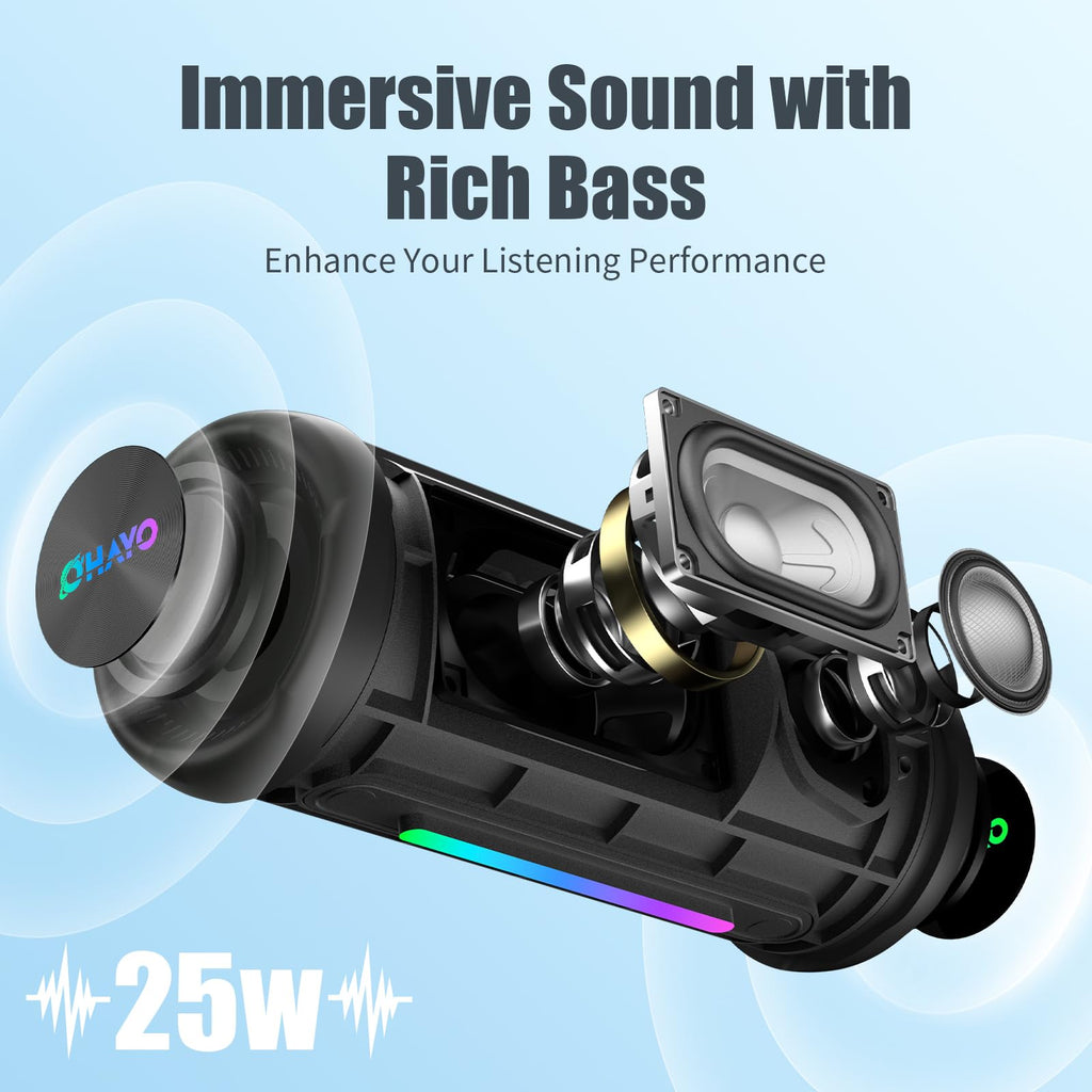 OHAYO 25W Waterproof Bluetooth Speaker with TWS