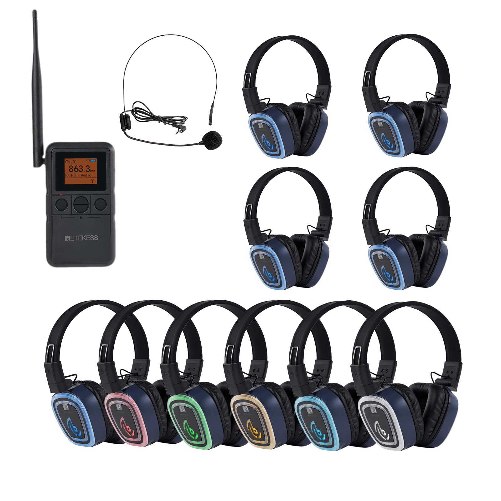 Retekess TA003P Silent Disco Wireless Headphone System