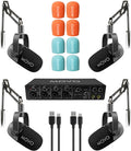 Movo 4-Person Podcast Bundle with USB Audio Interface