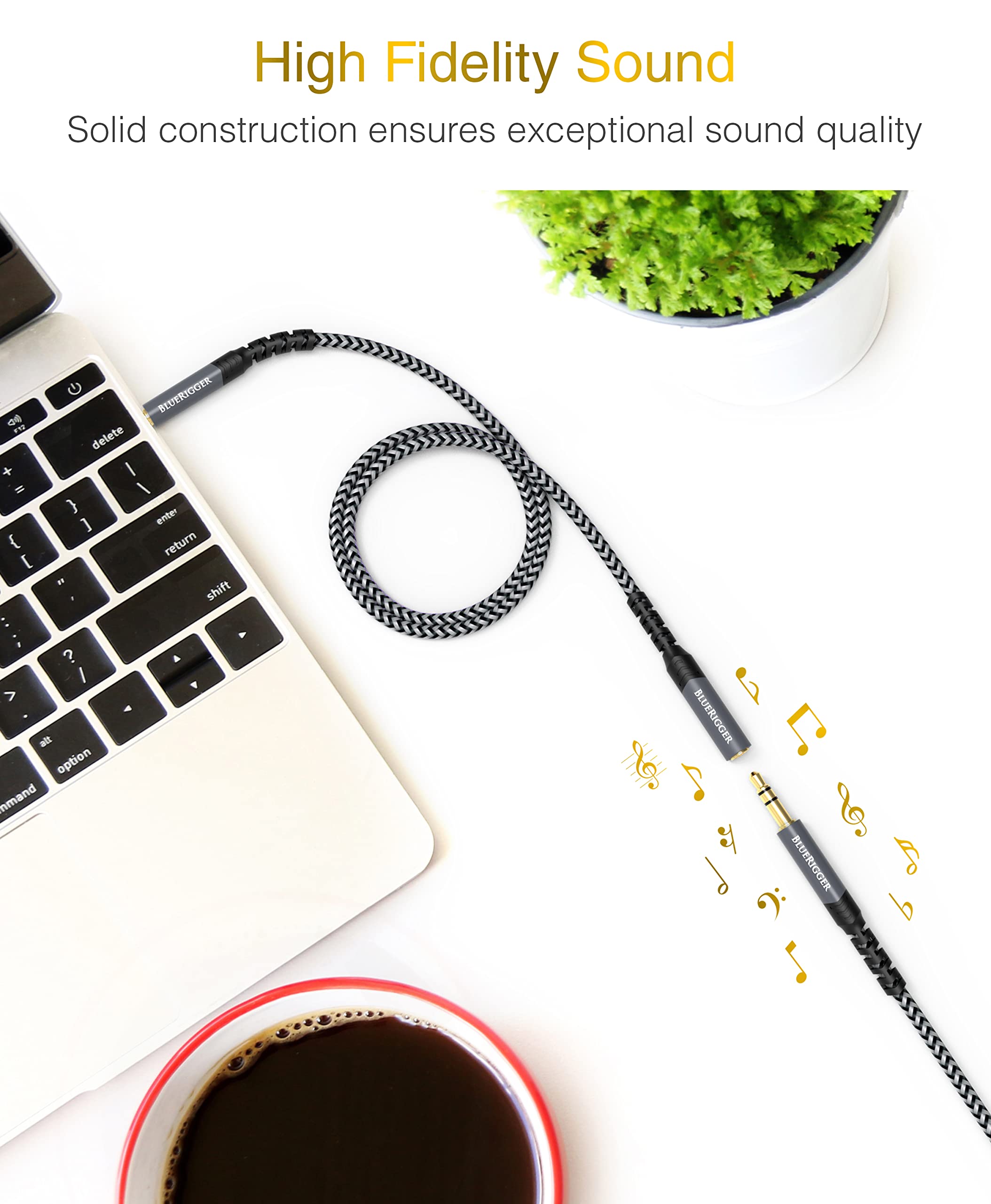 BlueRigger 3.5mm Stereo Audio Extension Cable Male to Female