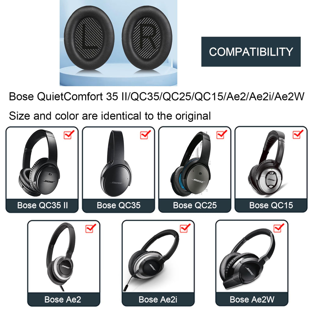 Replacement Ear Pads for Bose QC35 & QC35 II Headphones