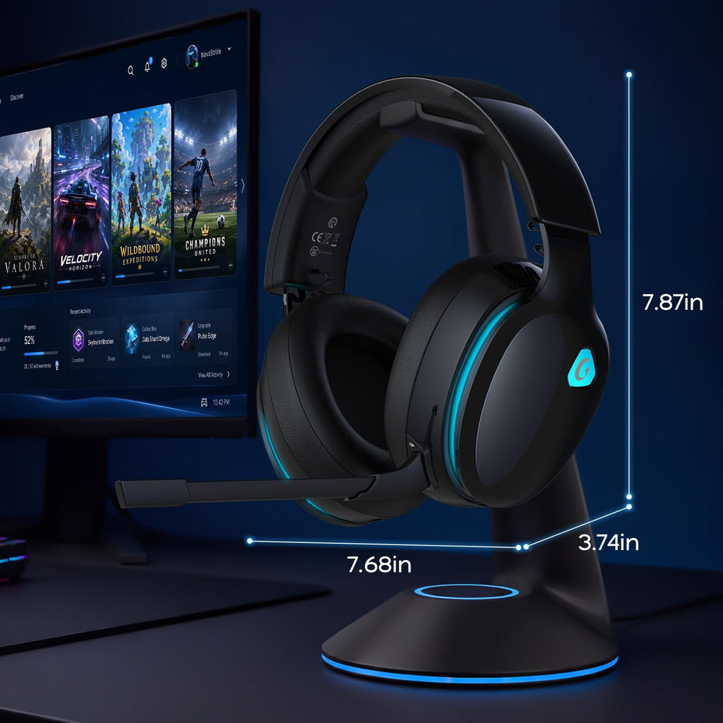AOC 2.4GHz Wireless Gaming Headset for PS5, PS4 Fortnite & Call of Duty/FPS Gamers, PC, Switch