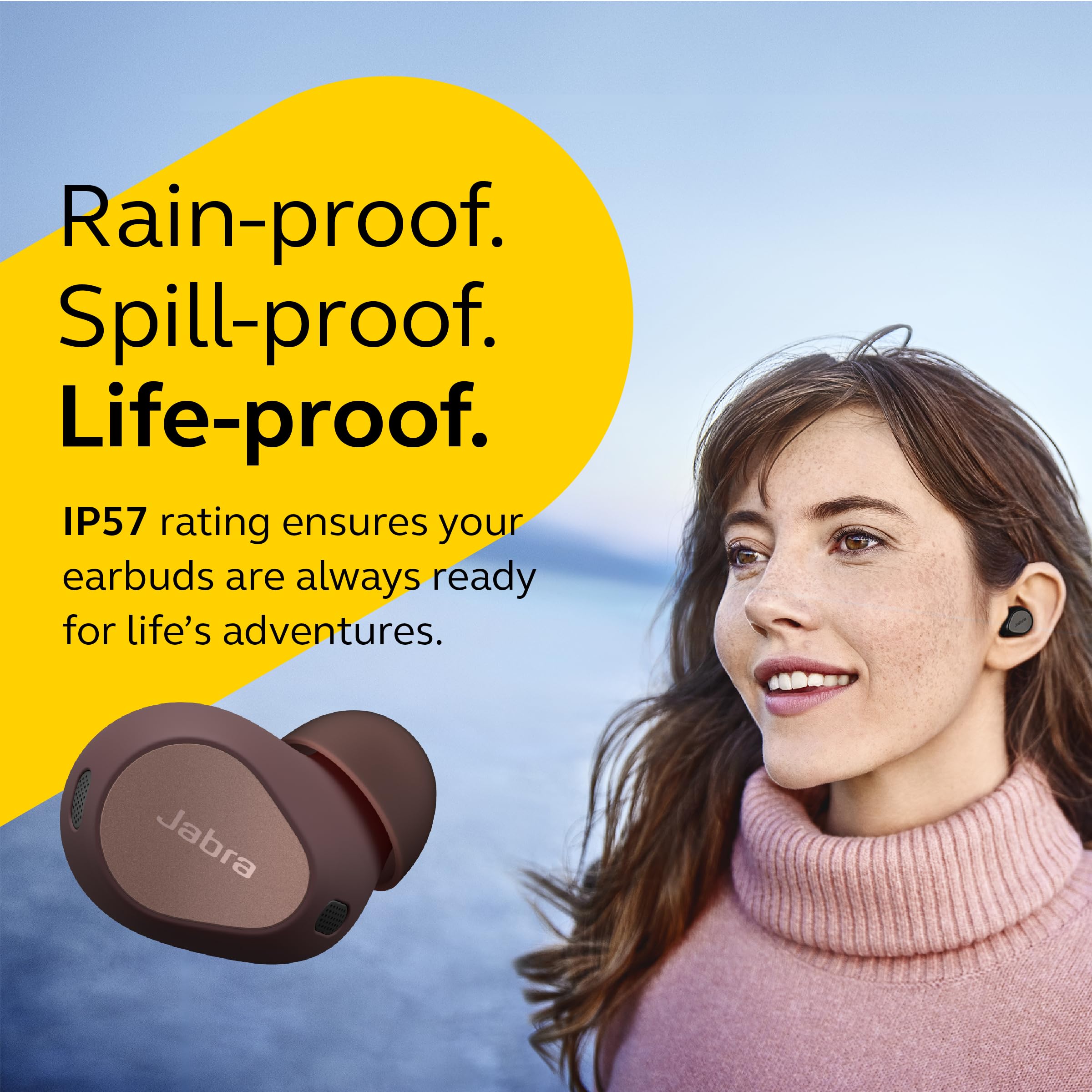 Jabra Elite 10 True Wireless Bluetooth Earbuds – Advanced Active Noise Cancelling with Dolby Atmos Surround Sound, All-Day Comfort, Multipoint, Crystal-Clear Calls – Cocoa