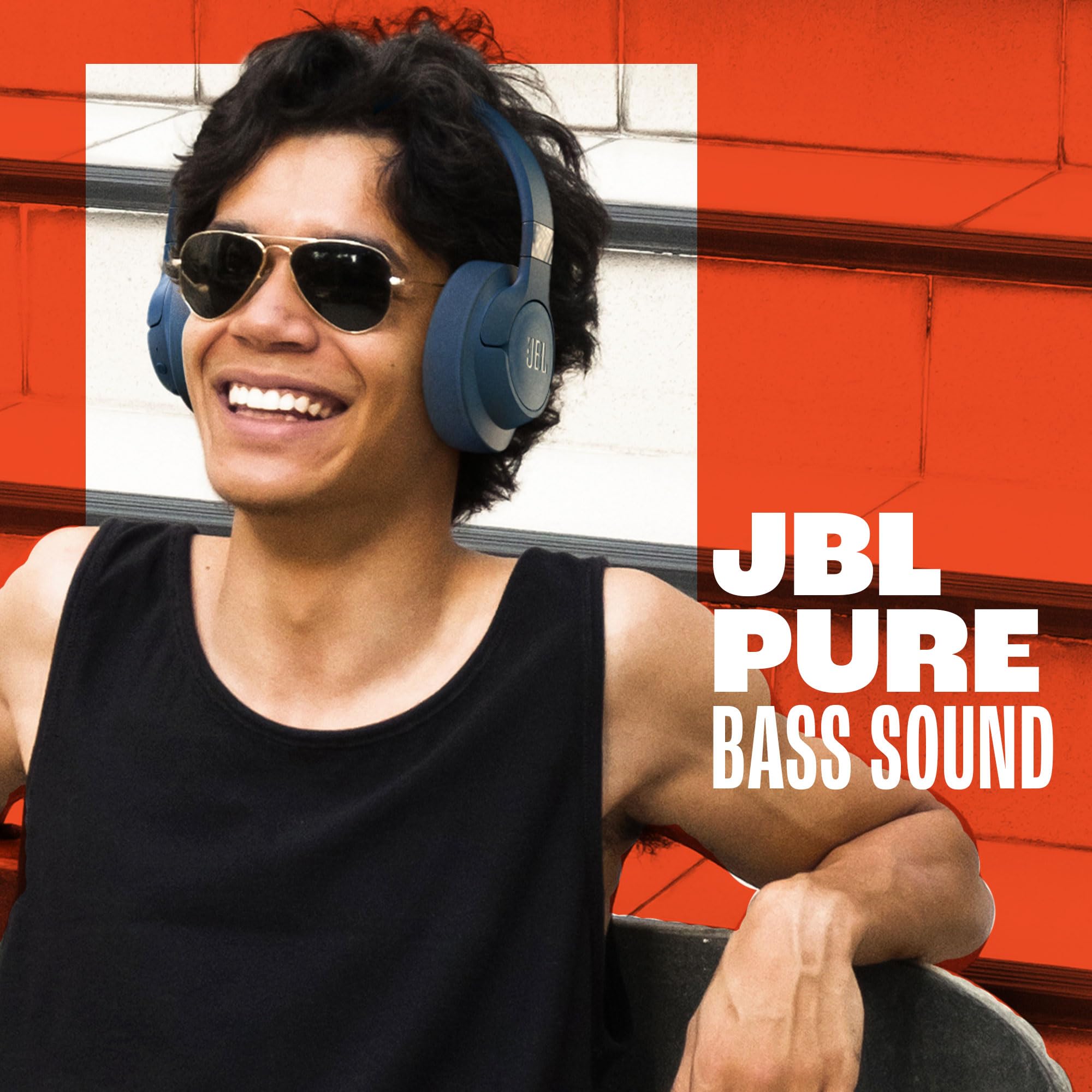 JBL Tune 720BT - Wireless Over-Ear Headphones Pure Bass Sound, Bluetooth 5.3, Up to 76H Battery Life and Speed Charge, Lightweight, Comfortable and Foldable Design