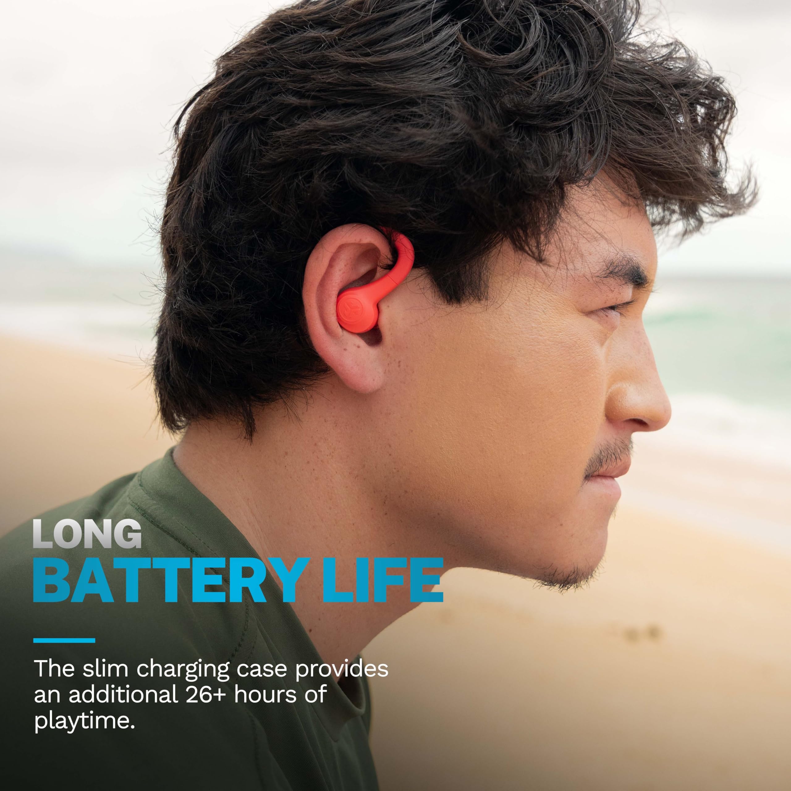 JLab Go Air Sport, Wireless Workout Earbuds Featuring C3 Clear Calling, Secure Earhook Sport Design, 32+ Hour Bluetooth Playtime, and 3 EQ Sound Settings
