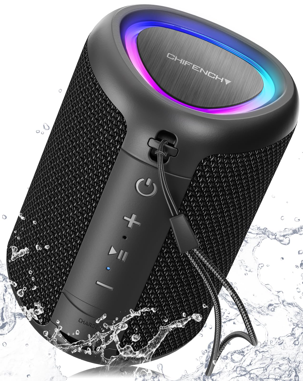 Portable Bluetooth Speaker with Lights & IPX5 Waterproof