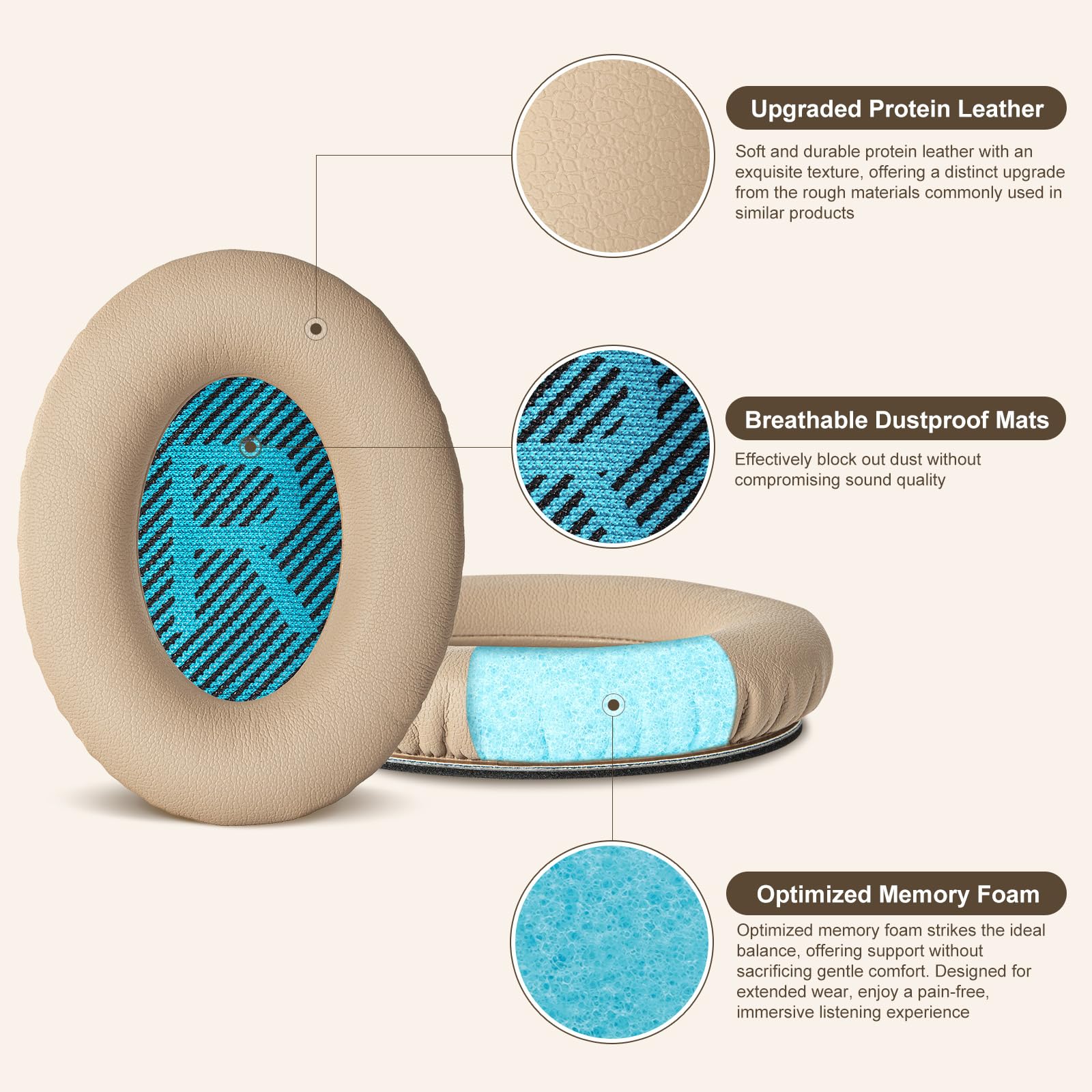 Replacement Ear Pads for Bose QC & SoundLink AE2 Headphones