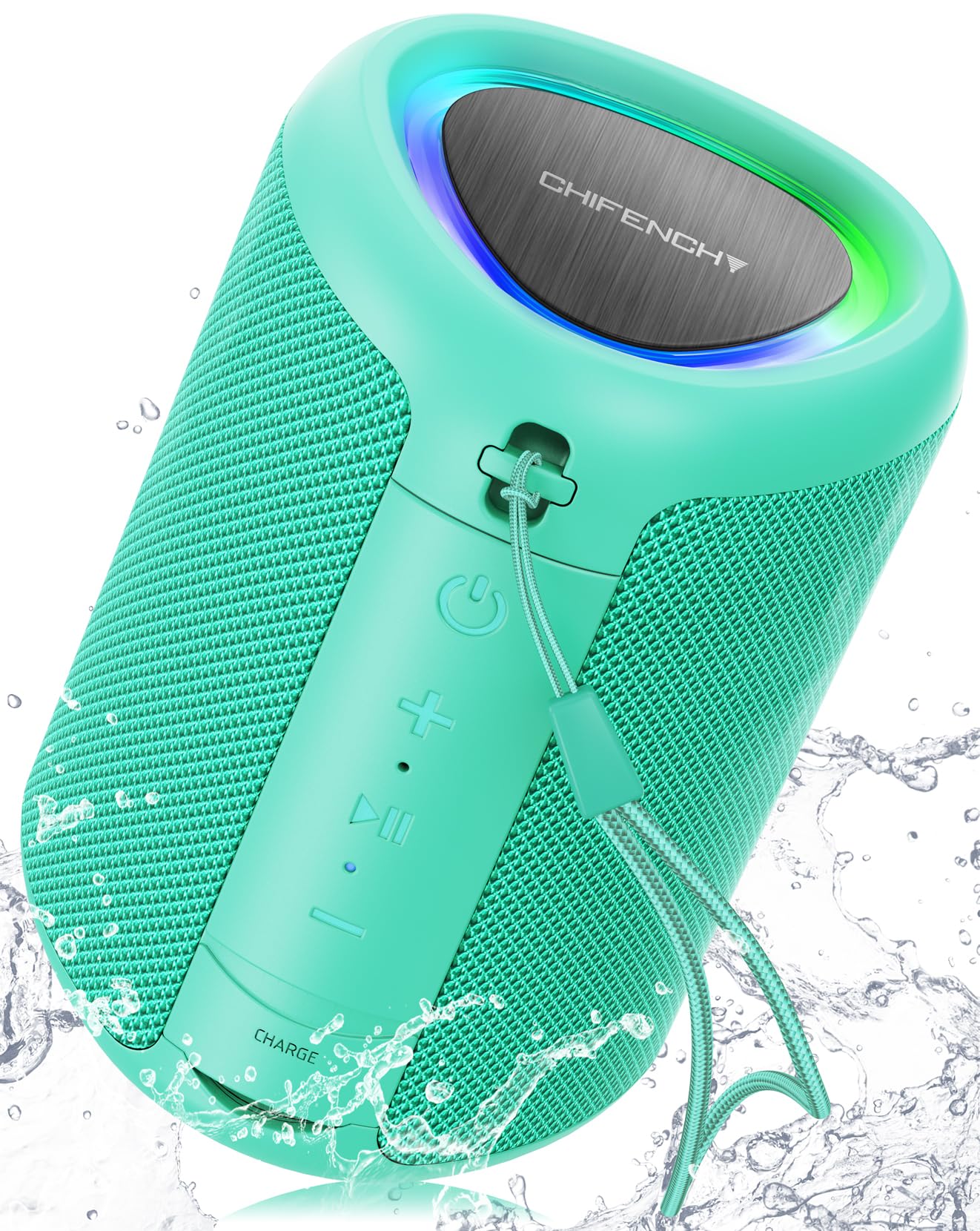 Portable Bluetooth Speaker with Lights & IPX5 Waterproof